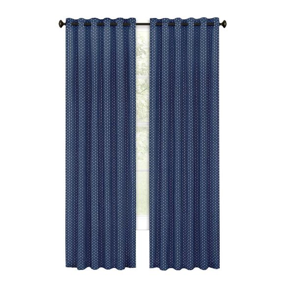 63" Rod Pocket Panel with Attached Valance All-In-One Neutral Texture Home - Picture 2 of 4